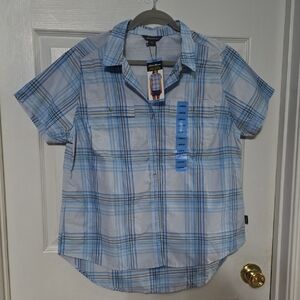Eddie Bauer Light Blue Plaid Shirt